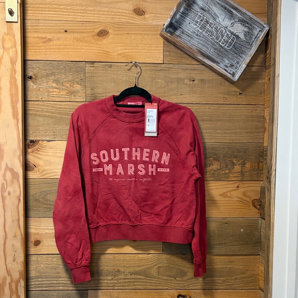 Southern Marsh Women's Crimson Crew Neck Sweater
